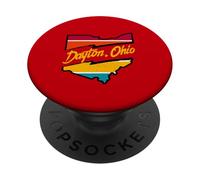 Vintage Dayton Ohio Strisce Colorate All'interno Ohio State Map PopSockets PopGrip Adesivo
