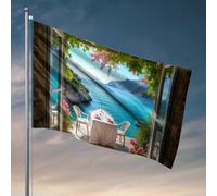 Vintage Decor Romantico Mare Pranzo Con Una Vista Bandiera Man Cabe Decor Deck Decor (60X90CM)