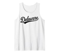Vintage Delaware Script Retro Swoosh Men's Women's Tween Canotta