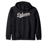 Vintage Delaware Script Retro Swoosh Men's Women's Tween Felpa con Cappuccio