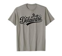 Vintage Delaware Script Retro Swoosh Men's Women's Tween Maglietta
