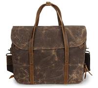Vintage di qualità del caffè grigio dell'esercito tela messenger verde portafoglio di business travel bag valigetta per Business/college/donne/uomini,caffè