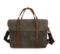 Vintage di qualità del caffè grigio dell'esercito tela messenger verde portafoglio di business travel bag valigetta per Business/college/donne/uomini,verde militare