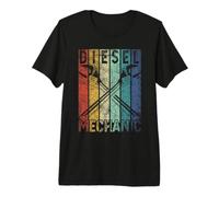 Vintage Diesel Meccanico Divertente Auto Garage Mens Distressed Maglietta Premium
