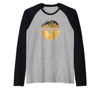 Vintage Disco-Musica 80s Feste-Festival Skyline-Indianapolis Maglia con Maniche Raglan