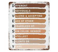 Vintage Diversity Inclusion Equality Tin Metal Sign Unity Retro Wall-Art for Office Lounge Study Decor 8 X 12 Inch