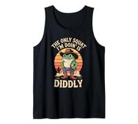 Vintage Divertente The Only Squat I'm Doin' Is Diddly Frog Meme Canotta