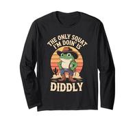 Vintage Divertente The Only Squat I'm Doin' Is Diddly Frog Meme Maglia a Manica