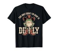 Vintage Divertente The Only Squat I'm Doin' Is Diddly Frog Meme Maglietta