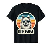 Vintage Dog Papa Retro Festa del Papà Sunset Occhiali da sole Maglietta