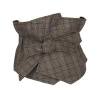 Vintage Donna Fiocco Cravatta Cintura Corsetto Vita Larga Fascia Quadri A Decor