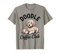 Vintage Doodle Coffee Club Dog Lover Design Maglietta