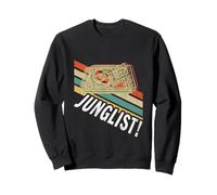 Vintage Drum And Bass Party 80s DJ Rave Giradischi Junglist Felpa