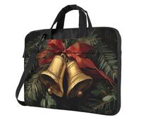 Vintage Due Campane D'oro Con Nastro Rosso Borsa Per Laptop Laptop Case 15.6 Pollice Borse Per Computer Imbottito Copertura Del Manicotto Per Le Donne Uomini