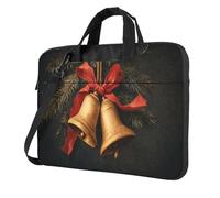 Vintage Due Campane D'oro Con Nastro Rosso Borsa Per Laptop Laptop Case 15.6 Pollice Borse Per Computer Imbottito Copertura Del Manicotto Per Le Donne Uomini