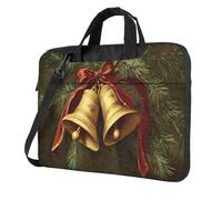 Vintage Due Campane D'oro Nastro Rosso Borsa Per Laptop Laptop Case 15.6 Pollice Borse Per Computer Imbottito Copertura Del Manicotto Per Le Donne Uomini