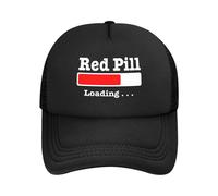 Vintage e Classico Raffreddamento Traspirante Pillola Rossa di Caricamento Mesh Cappelli da Baseball Unisex Regolabile Schiuma Trucker Cappello per Copricapo Casual Durevole e Confortevole