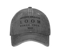 Vintage e Classico Unisex Imagine Dragons Loom Tour Print Hat Casual Distressed Cotton Baseball cap Regolabile, Resistente e Confortevole