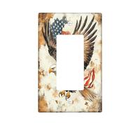 Vintage Eagles 4 luglio Copertura interruttore decorativo 1 banda singola Rocker, America Independence Day piastra da parete, mascherina elettrica USA per camera da letto soggiorno Decor