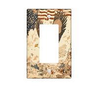 Vintage Eagles 4 luglio Copertura interruttore decorativo 1 banda singola Rocker, America Independence Day Wall Plate Cover, dimensioni standard, mascherina elettrica USA per camera da letto soggiorno