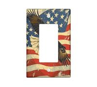 Vintage Eagles 4 luglio Piastra di copertura decorativa interruttore 1 banda singola Rocker, America Independence Day piastra elettrica per camera da letto bagno Decor USA Standard Size Switchplate