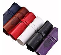 Vintage Ecopelle Make Up Cosmetic Brush Holder Pen Matita Roller Caso Matita Wrap Roll Pouch Borsa Student cancelleria Regalo Viaggio Organizzatore Portafoglio per Donne Bambini Viola Molto Pra