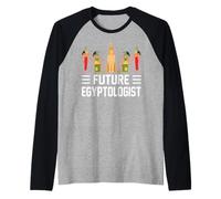 Vintage Egitto TravelFuture Egittologo Maglia con Maniche Raglan