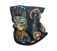 Vintage Egyptian Cats Ancient Gold Black Cute Donna Uomo Scaldacollo Morbido Bandana Protezione Solare Copricollo per Sport Running Invernale Sci