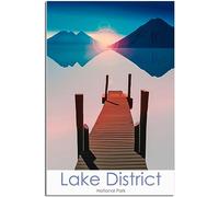 Vintage England Lake District National Park Viaggio Poster Retro Wall Art Tela Poster Art Print Casa Decorazione Camera Decorazione Non incorniciato 40x60cm