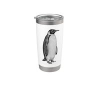 Vintage Engraving Penguin Wildlife Drawing Bicchiere termico in acciaio inox doppia parete
