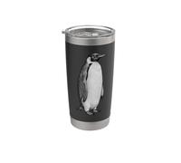 Vintage Engraving Penguin Wildlife Drawing Bicchiere termico in acciaio inox doppia parete