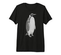 Vintage Engraving Penguin Wildlife Drawing Maglietta Premium