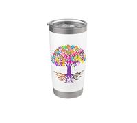 Vintage Environmental Nature Lover Tree Hugger Bicchiere termico in acciaio inox doppia parete