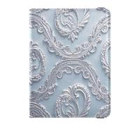 Vintage Europeo Argento Fiori Porta passaporto in pelle per viaggio per viaggio Vaccino Card Holder Cover Combo Passaporto Caso per gli uomini Leggero, Fiori d'argento europei vintage, 1 size