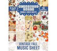 Vintage Fall Music Sheet: Charming Vintage Patterns for Gift Wrapping, Collage Art, Crafting Projects and Mixed Media