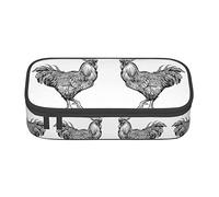 Vintage Farm Animal Poultry Cock Astuccio speciale per ragazze ragazzi, astuccio grande per matite grande astuccio per matite, astuccio portapenne per studenti cancelleria con cerniera per scuola la