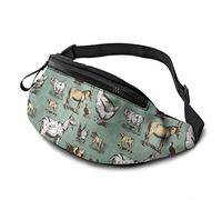 Vintage Farm Animals Casual Fanny sportivo leggero regolabile per sport Corsa Escursionismo Bicicletta Camminata