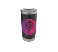 Vintage Farm Windmill Retro Country Graphic Uomo Donna Bicchiere termico in acciaio inox doppia parete