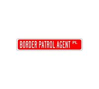 Vintage Farmhouse Decorative Alluminio Tin Metal Signs, Border Patrol Agent Metal Sign per la decorazione della parete della casa, Segni di latta in alluminio 3 x 18 pollici cartelli stradali