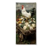 Vintage Farmhouse Pollo Copertura Della Porta Banner Decorativo, Rustico Giardino Stile Raccolto Decorazione Porta D'ingresso, Interni Esterni Autunno Vacanze Forniture 91x182