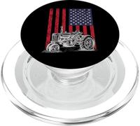 Vintage Farming Tractor American Flag Patriotic PopSockets PopGrip per MagSafe
