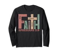 Vintage Fede Efesini 2:8 Saved by Grace Graphic Gift Maglia a Manica