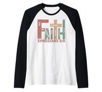 Vintage Fede Efesini 2:8 Saved by Grace Graphic Gift Maglia con Maniche Raglan