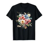 Vintage fiore pressato Cottagecore Boho Wildflower botanico Maglietta