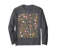 Vintage fiori pressati Cottagecore floreale botanico Boho Maglia a Manica