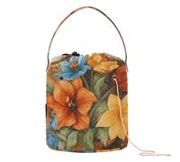 Vintage Fiori Tulipano Uncinetto Bag con fori Craft Organizzatori di Stoccaggio per Ago Holder estuches para hilos de tejer