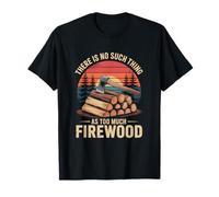 Vintage Firewood Camping Adventure Outdoor Campfire Retro Maglietta