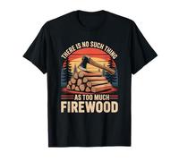 Vintage Firewood Camping Adventure Outdoor Campfire Retro Maglietta