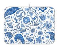 Vintage Floral Blu Elegante Riutilizzabile Piatto Mat 18x24 Rettangolo Grande Asciutto Opaco per Piatti Decorativo Home Decor Essentials
