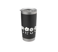 Vintage Floral Boho flower Bicchiere termico in acciaio inox doppia parete
